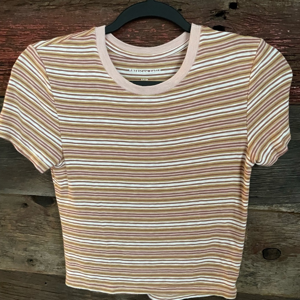American Eagle crop striped shirt